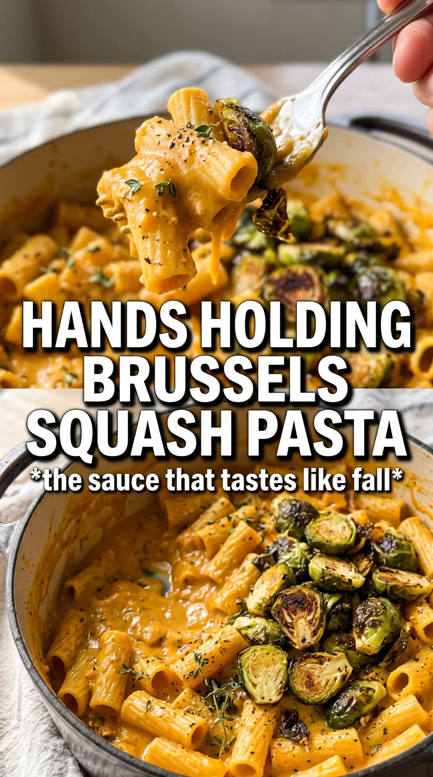 Brussels sprouts and butternut squash pasta roasted caramelized brown butter