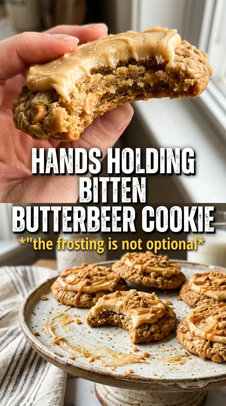 Butterbeer Cookies With Butterscotch Frosting golden creamy