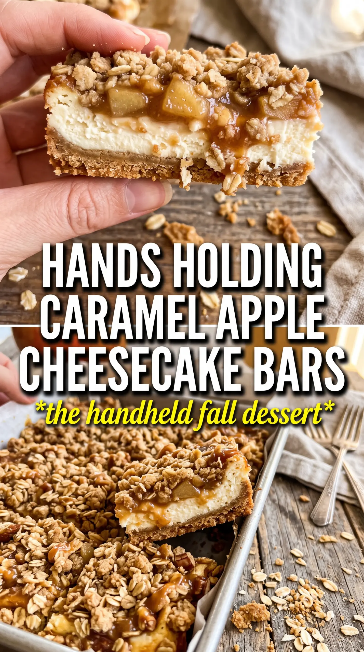 Caramel Apple Cheesecake Bars creamy streusel caramel