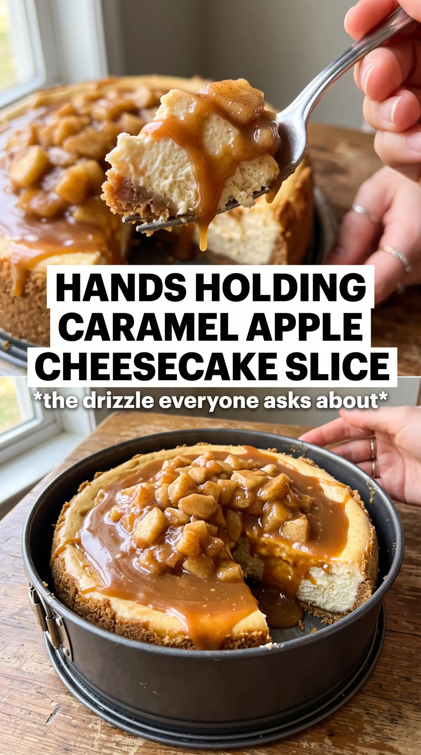 Caramel Apple Cheesecake creamy cinnamon streusel