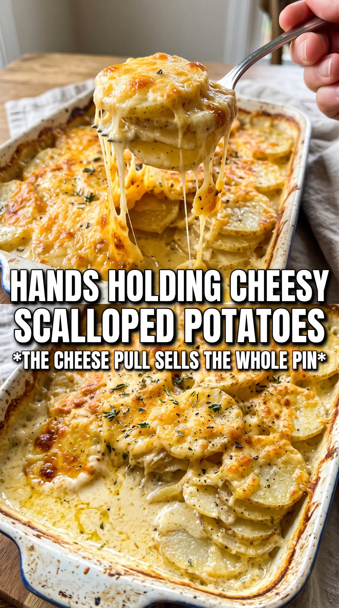 Cheesy Scalloped Potatoes golden creamy layered