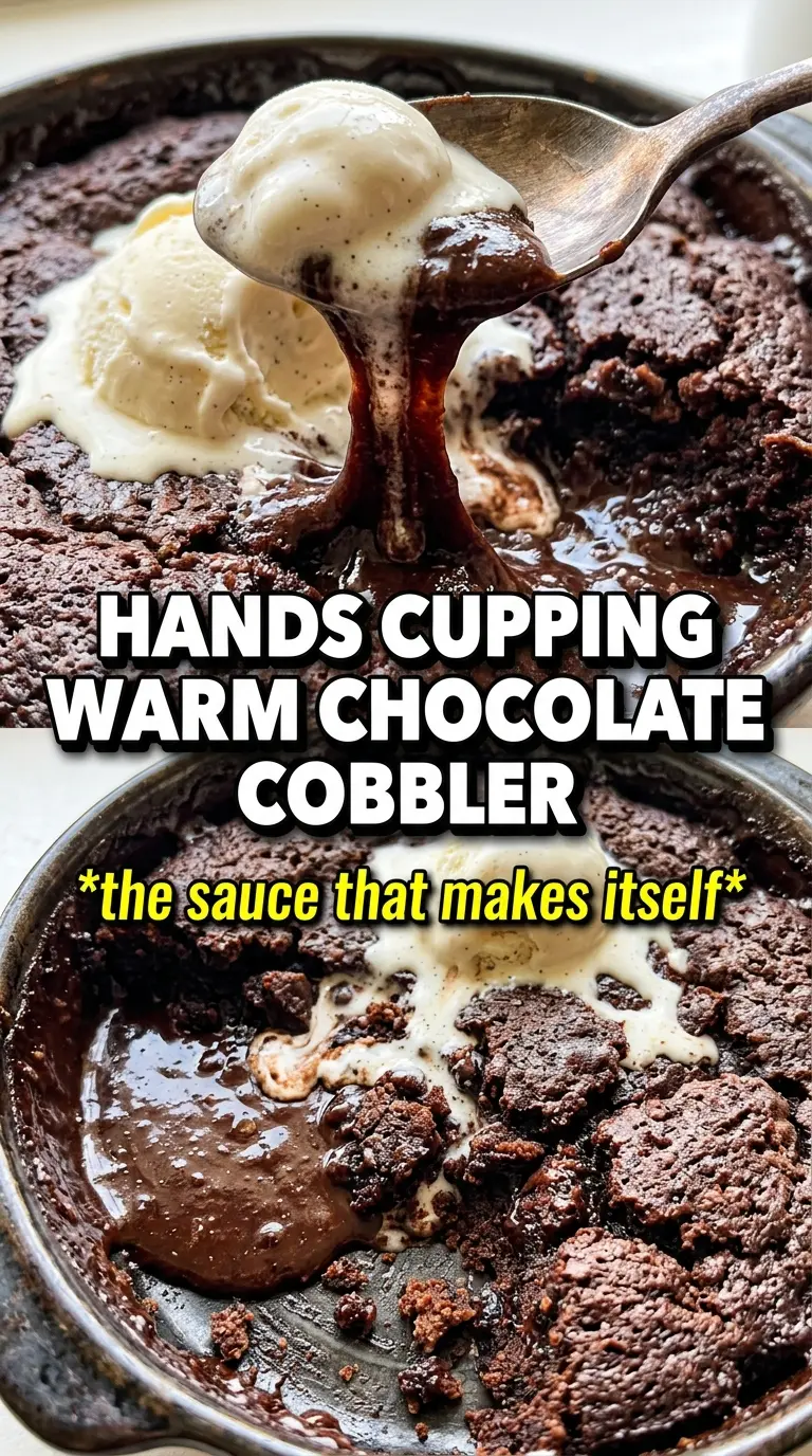 Chocolate Cobbler fudgy molten dessert