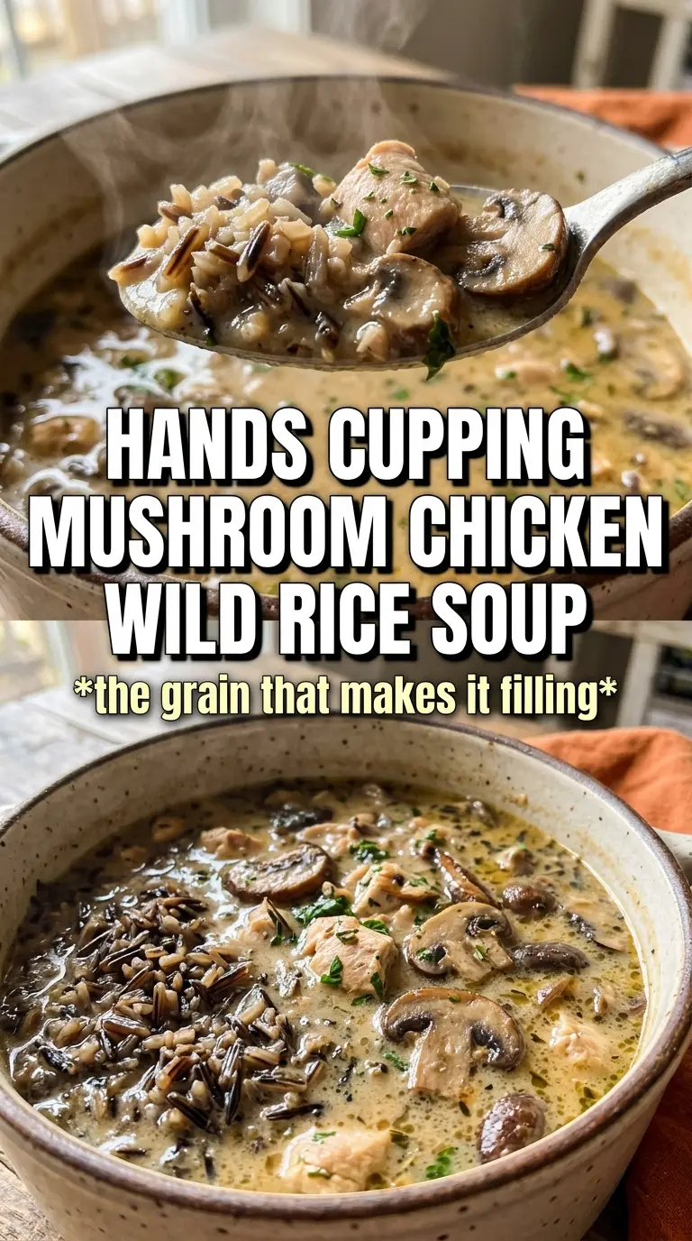 Creamy Mushroom Chicken And Wild Rice Soup hearty creamy