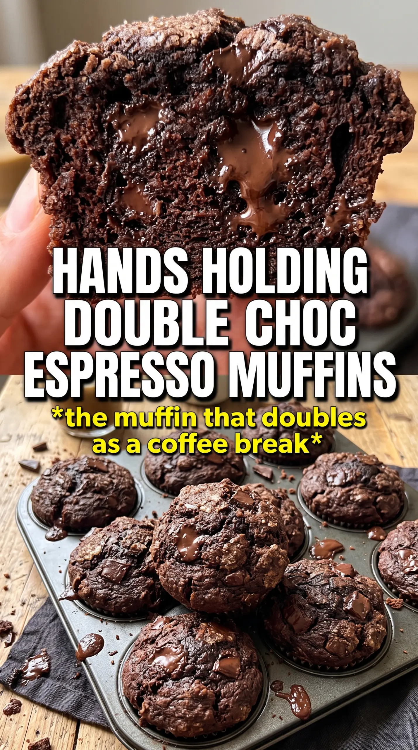 Double Chocolate Espresso Muffins dark chocolate mocha