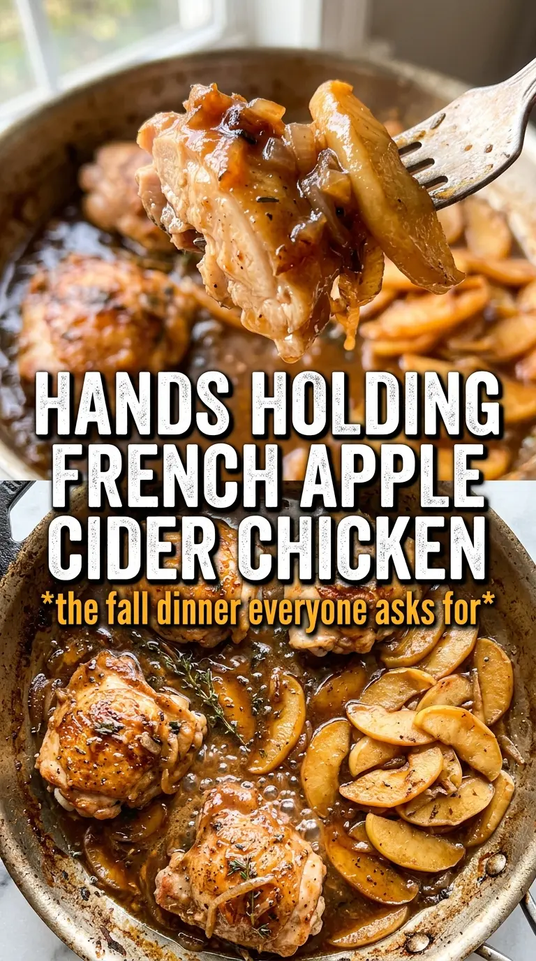 French Apple Cider Chicken glossy apples thyme