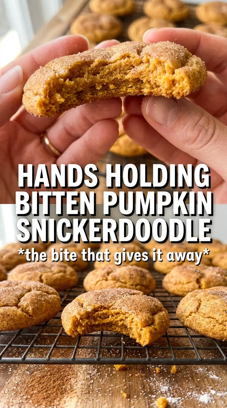 Pumpkin Snickerdoodle Cookies warm crinkled cinnamon-sugar