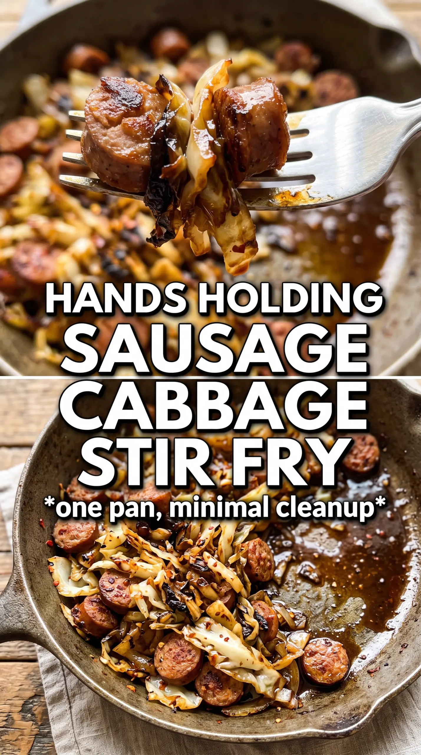 Sausage and Cabbage Stir Fry savory caramelized