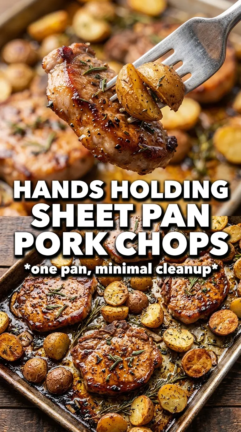Sheet Pan Pork Chops and Potatoes golden herb butter