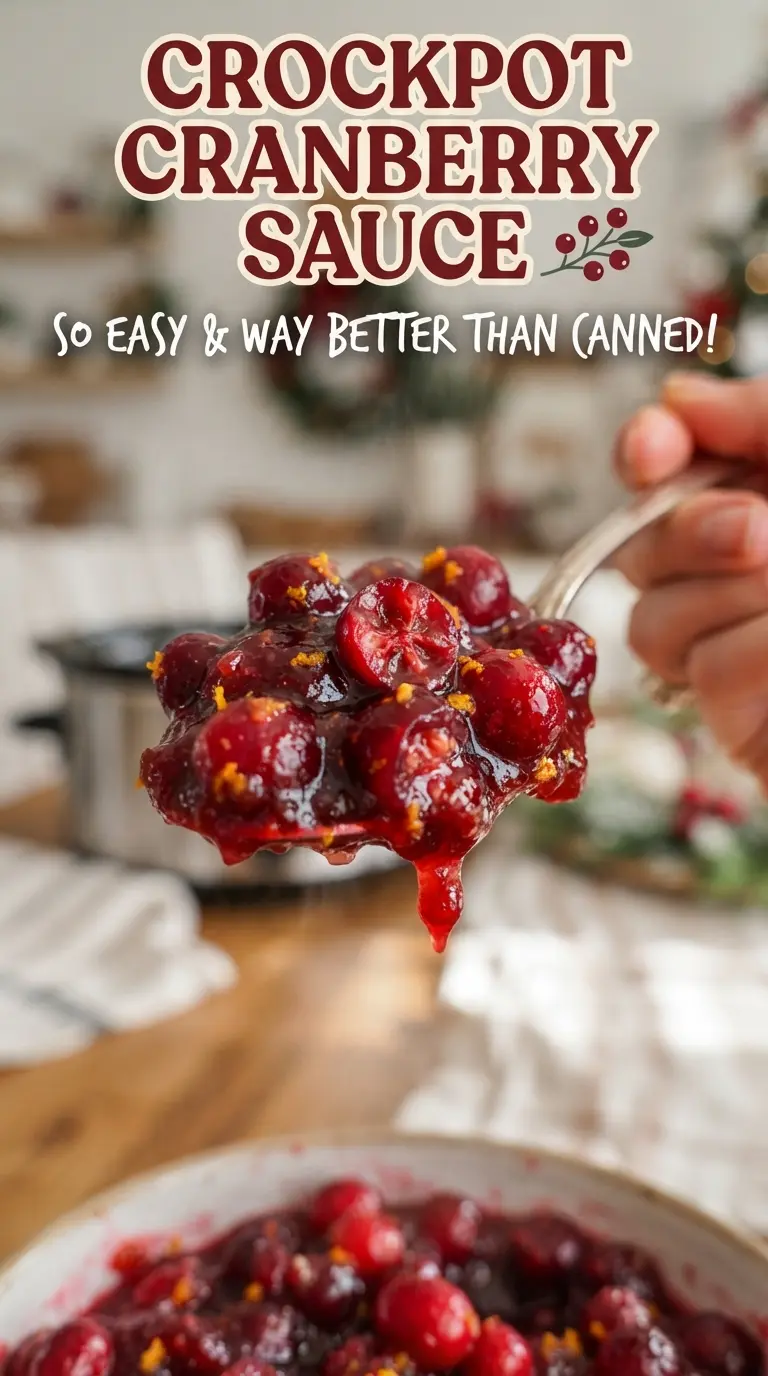Crockpot Cranberry Sauce glossy citrus cinnamon